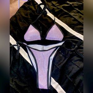 glitter micro triangle bikini swimsuit